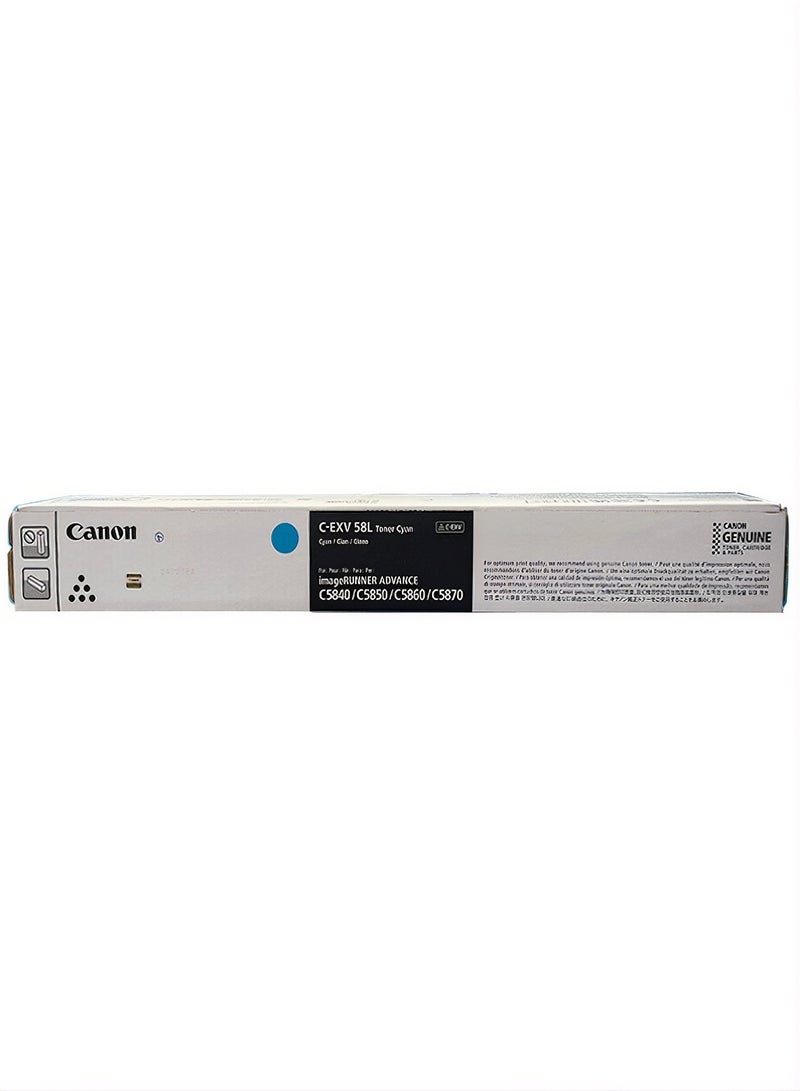 كانون Canon C-EXV58LC Cyan Toner Cartridge, 26000 Pages Yield, Cyan | 3767C002 CYAN - Image 1