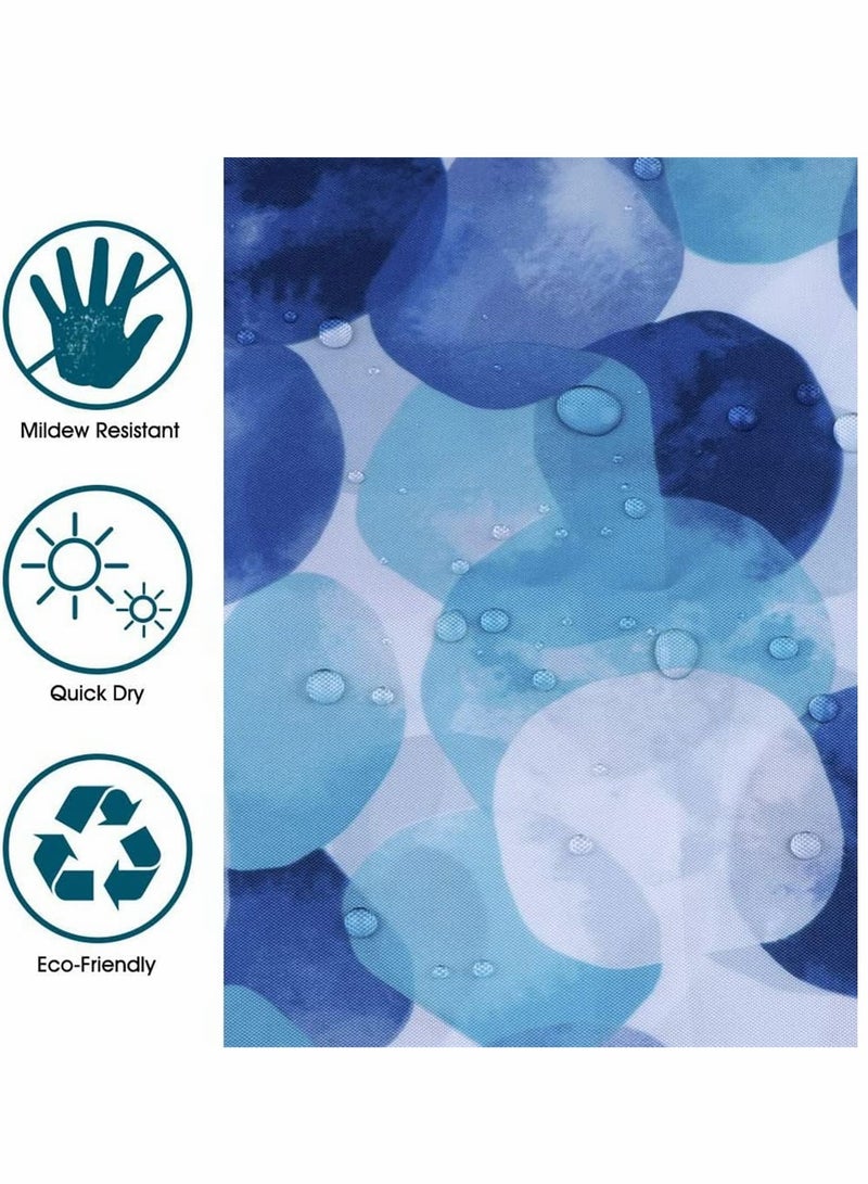 Waterproof Fabric Shower Curtain with 12 Hooks, Floral Design, Standard 72 x 78 Inch Size - Image 3