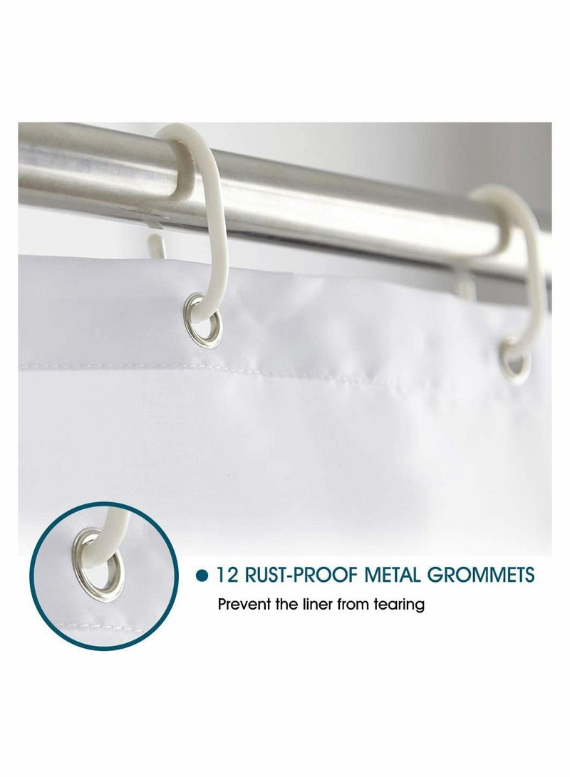 Waterproof Fabric Shower Curtain with 12 Hooks, Floral Design, Standard 72 x 78 Inch Size - Image 2