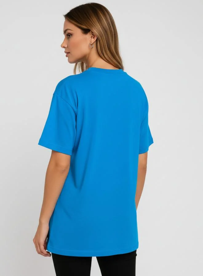 PAUSE Women Blue Graphic Print T-Shirt