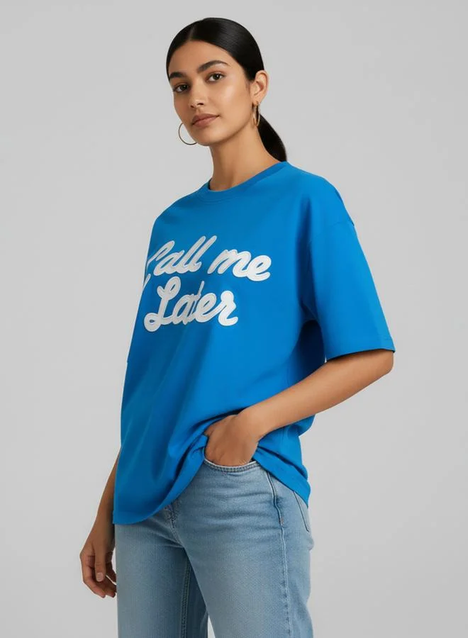 PAUSE Women Blue Graphic Print T-Shirt