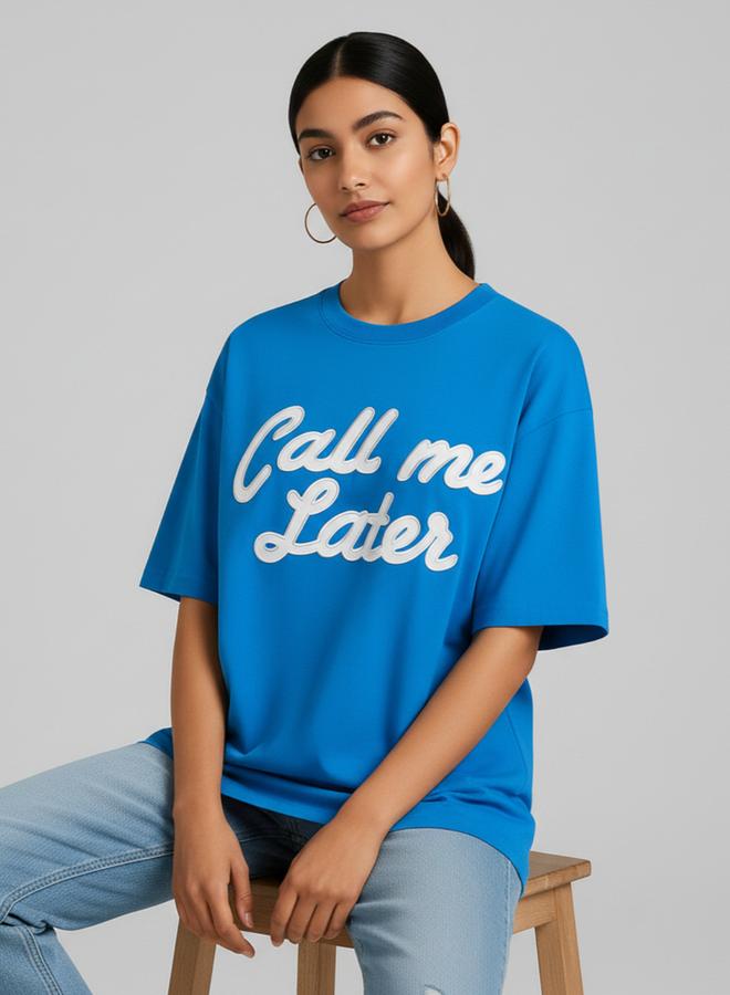 PAUSE Women Blue Graphic Print T-Shirt - Image 4