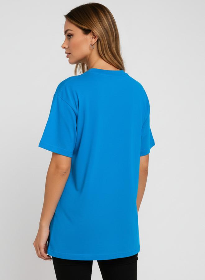 PAUSE Women Blue Graphic Print T-Shirt - Image 2