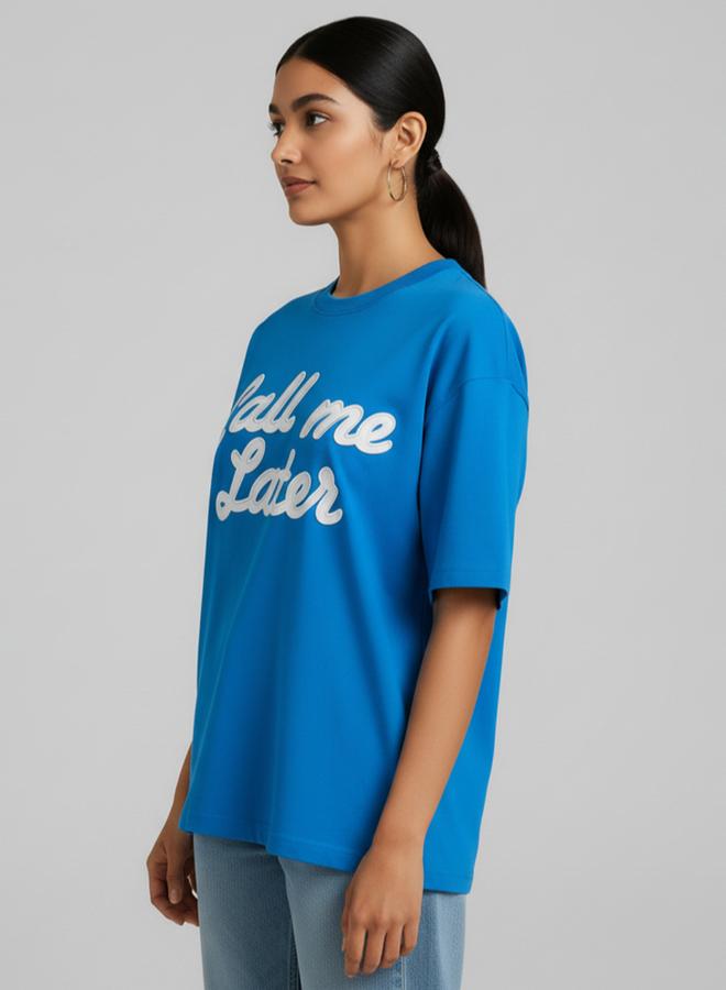 PAUSE Women Blue Graphic Print T-Shirt - Image 5