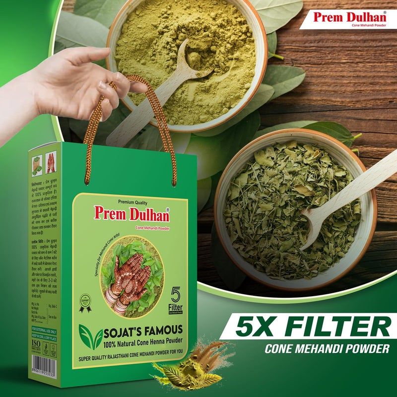 Prem Dulhan 5 Filter 100 Natural Cone Henna Mehandi Powder For Men And Women Natural Henna Powder for Hair Free From Harsh Chemicals Suitable for All Hair Types 1kg - Image 4