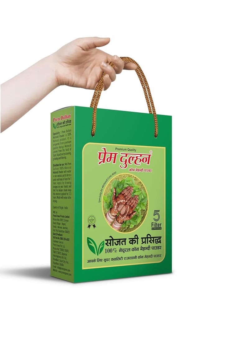 Prem Dulhan 5 Filter 100 Natural Cone Henna Mehandi Powder For Men And Women Natural Henna Powder for Hair Free From Harsh Chemicals Suitable for All Hair Types 1kg - Image 2