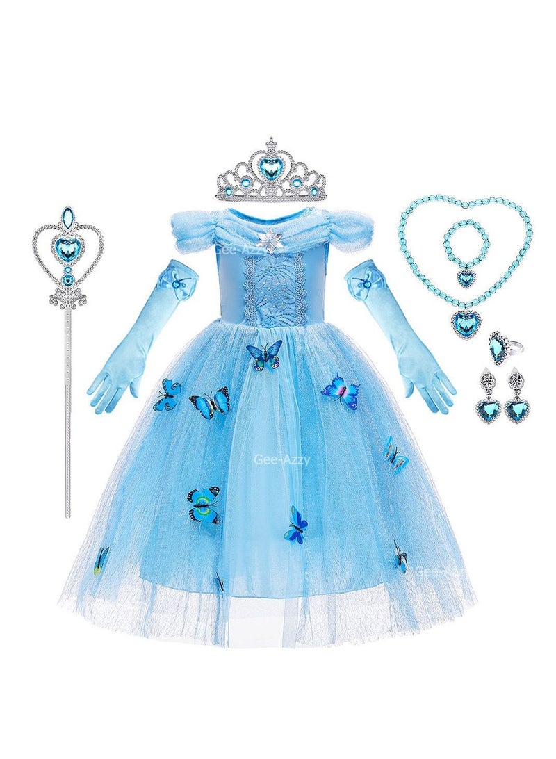 Adorable Princess Cosplay Fancy Party Dress Costume Set With Accessories Kit - Image 1