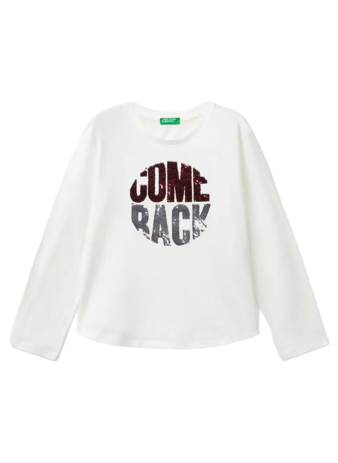 Benetton - Long Sleeve Sequin T-shirt - Image 1