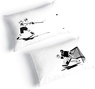 ChalkTalkSPORTS ChalkTalkSPORTS Go for The Goal Pillowcase | Hockey Pillows by ChalkTalk Sports | Black/White - Image 1