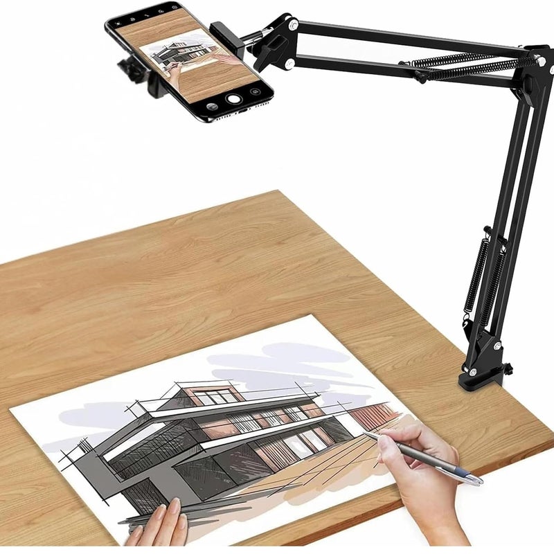 TARAVEE Overhead Tripod for Mobile - Overhead Video Stand Phone Holder - Mobile Stand for Video Shooting - Table Tripod for Cooking, Art, Drawing - Phone Stand for Desk Video Recording - Image 1