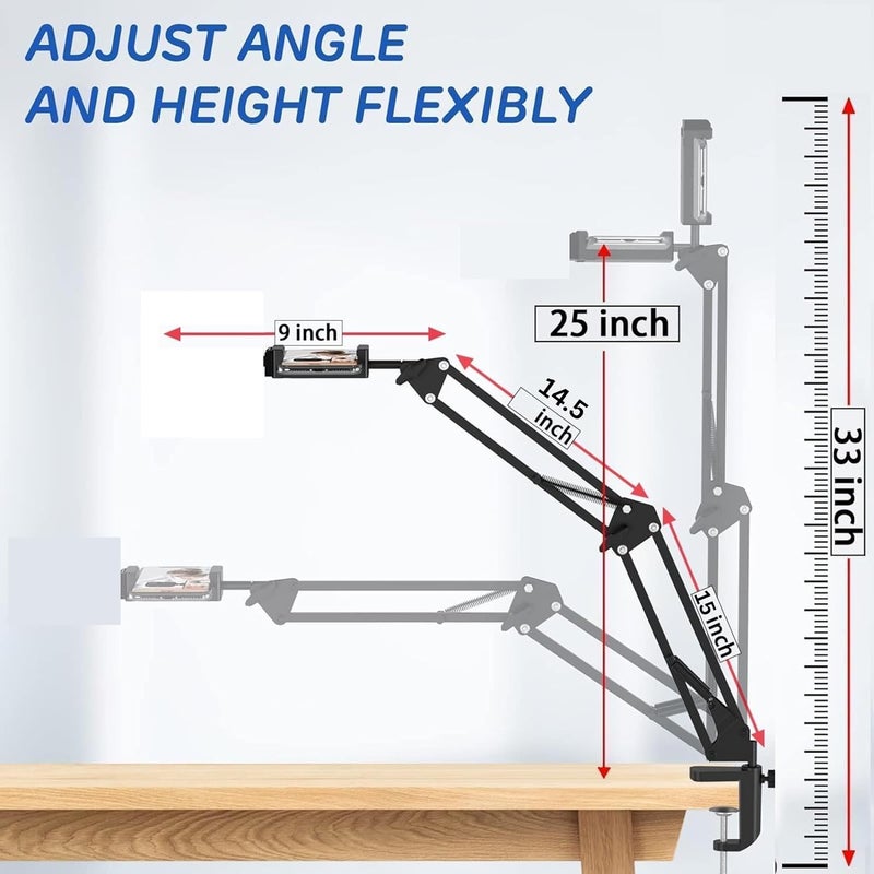 TARAVEE Overhead Tripod for Mobile - Overhead Video Stand Phone Holder - Mobile Stand for Video Shooting - Table Tripod for Cooking, Art, Drawing - Phone Stand for Desk Video Recording - Image 2