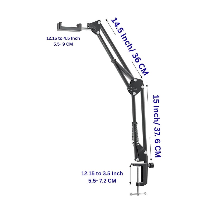 TARAVEE Overhead Tripod for Mobile - Overhead Video Stand Phone Holder - Mobile Stand for Video Shooting - Table Tripod for Cooking, Art, Drawing - Phone Stand for Desk Video Recording - Image 4