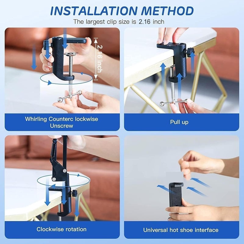 TARAVEE Overhead Tripod for Mobile - Overhead Video Stand Phone Holder - Mobile Stand for Video Shooting - Table Tripod for Cooking, Art, Drawing - Phone Stand for Desk Video Recording - Image 5