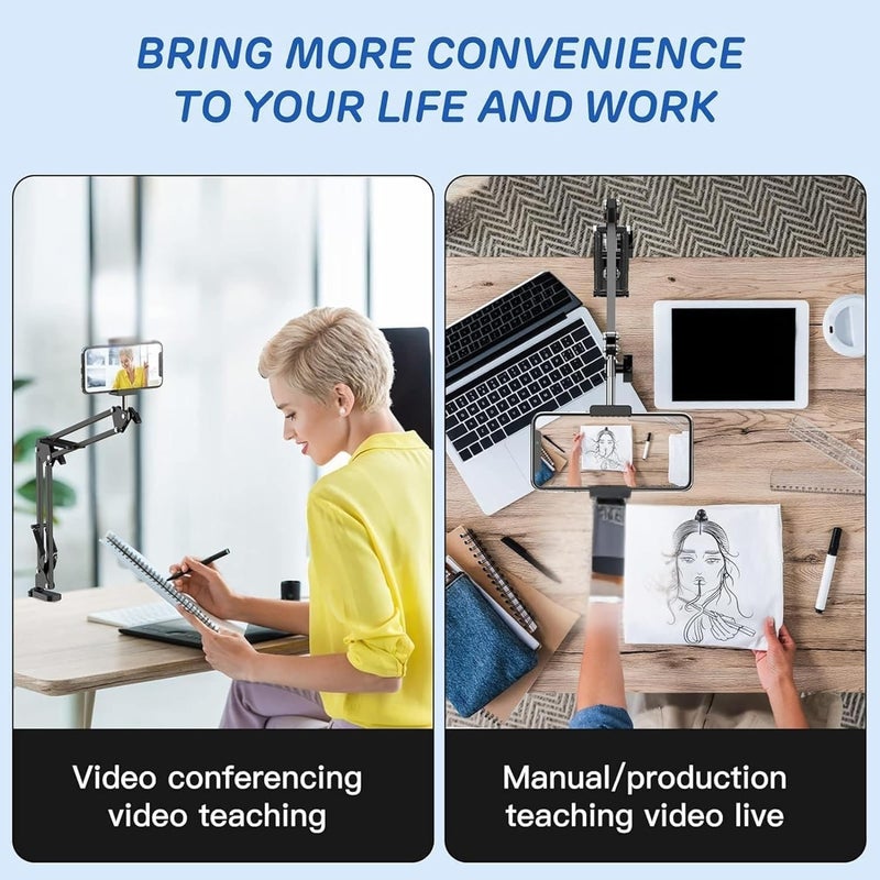 TARAVEE Overhead Tripod for Mobile - Overhead Video Stand Phone Holder - Mobile Stand for Video Shooting - Table Tripod for Cooking, Art, Drawing - Phone Stand for Desk Video Recording - Image 3