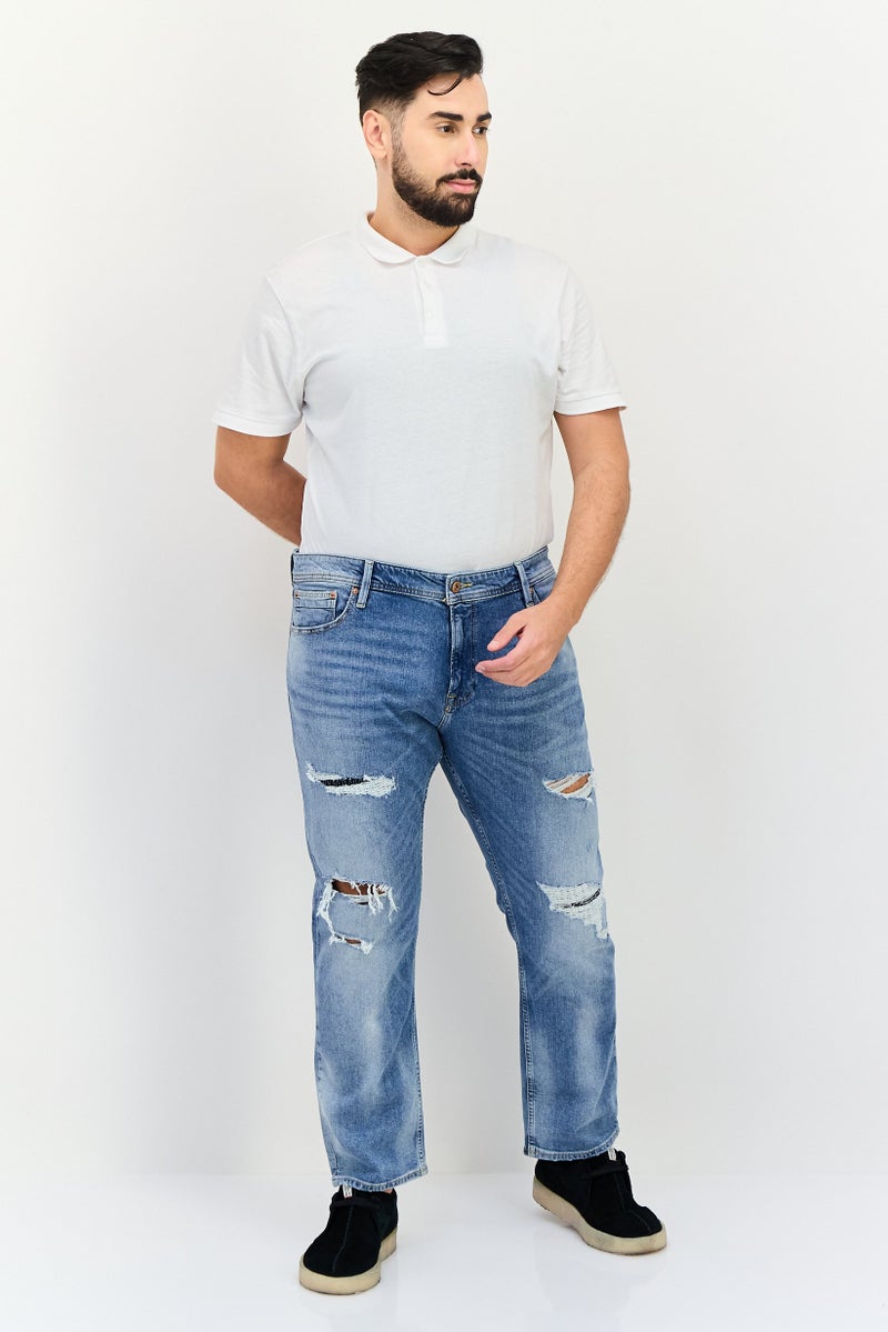 JACK & JONES Men Big And Tall Wash Stretchable Denim, Mid Blue - Image 4