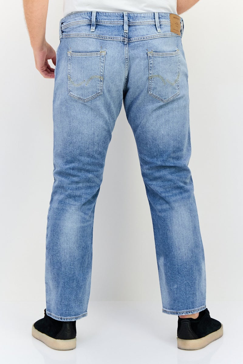 JACK & JONES Men Big And Tall Wash Stretchable Denim, Mid Blue - Image 2