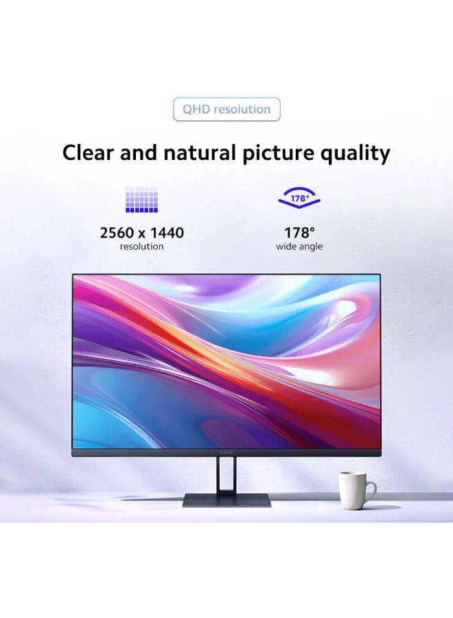 Xiaomi 27-inch  Monitor IPS QHD, 100Hz Refresh Rate, 6ms (GtG) Response Time, T V Rheinland certification, 16.7m Color Support, Black |A27Qi P27QCA-RAGL - Black - Image 3
