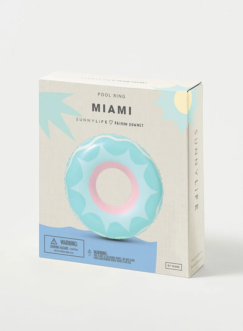 SUNNY LIFE Luxe Miami Inflatable Pool Ring Float