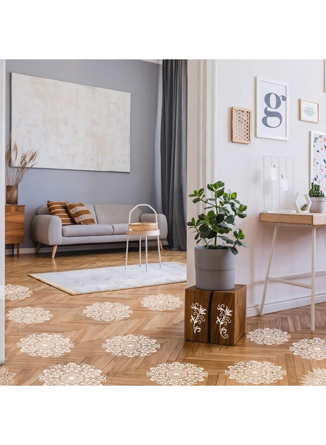 وسيكس 9 عبوات (12 × 12 بوصة) استنسل ماندالا كبيرة قابلة لإعادة الاستخدام لقالب الطلاء استنسل اللوحة DIY اللوحة الفنية سجل القصاصات على بلاط الحائط للأرضيات الخشبية - Image 5