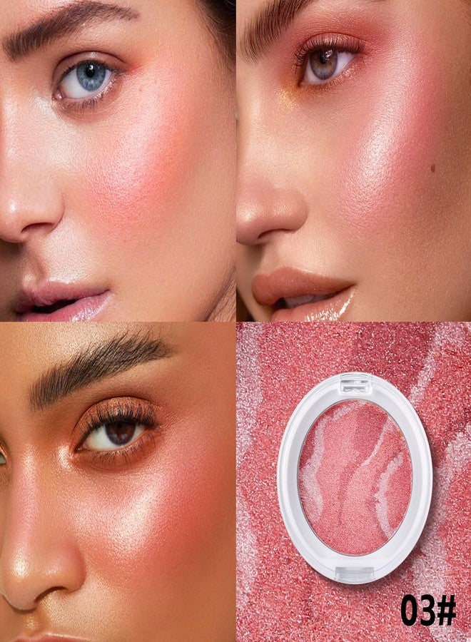 Boobeen Baked Powder Blush, Lightweight Shimmery face Blush for Cheeks, Eyeshadow, Brighten Compact for Face, Create a Radiant, Natural Glowing for All day Wear - Image 2