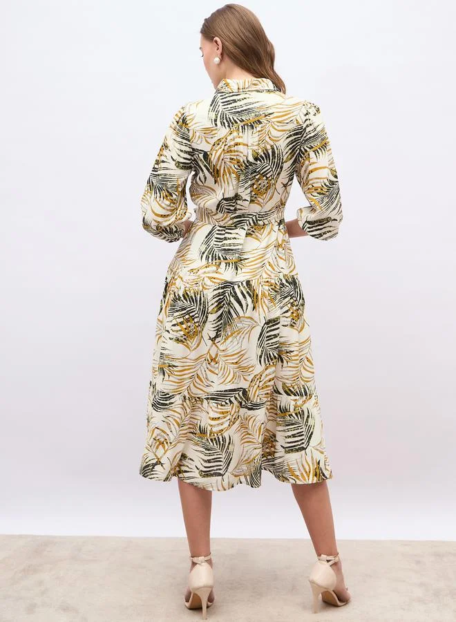 Styli Tropical Print Dress