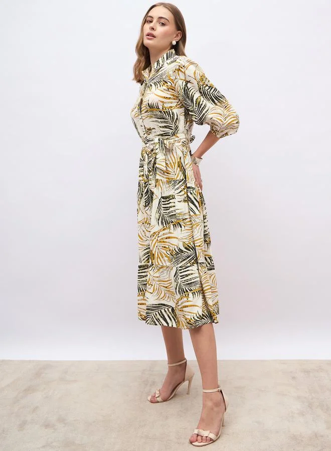 Styli Tropical Print Dress