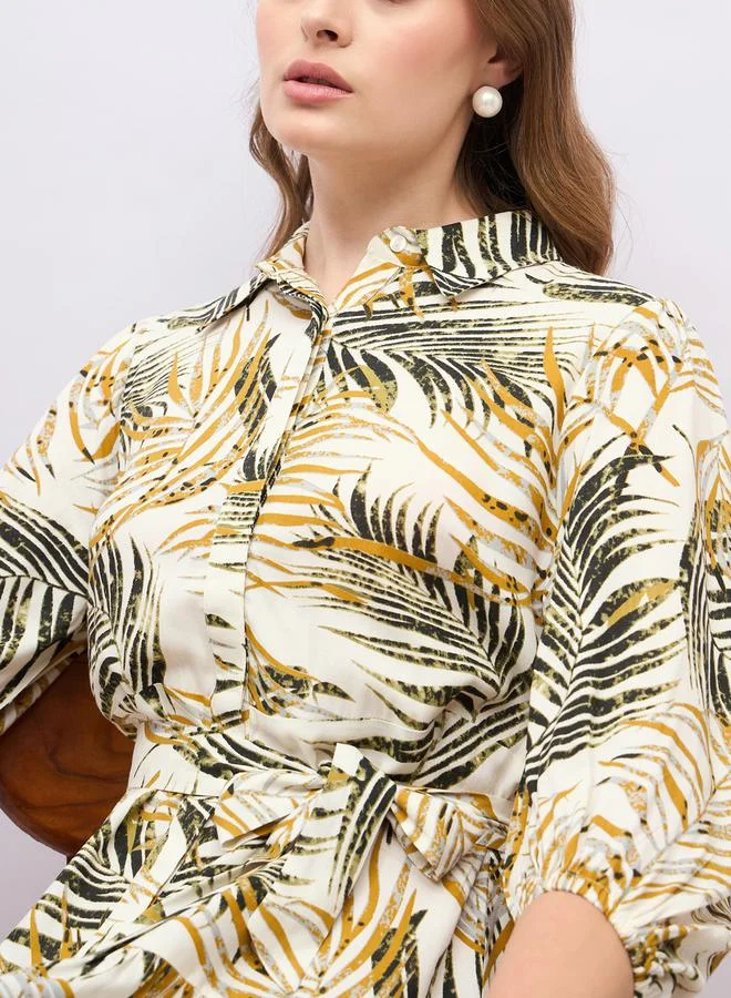 Styli Tropical Print Dress