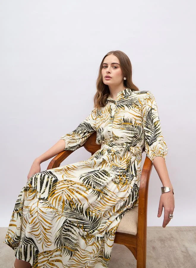 Styli Tropical Print Dress