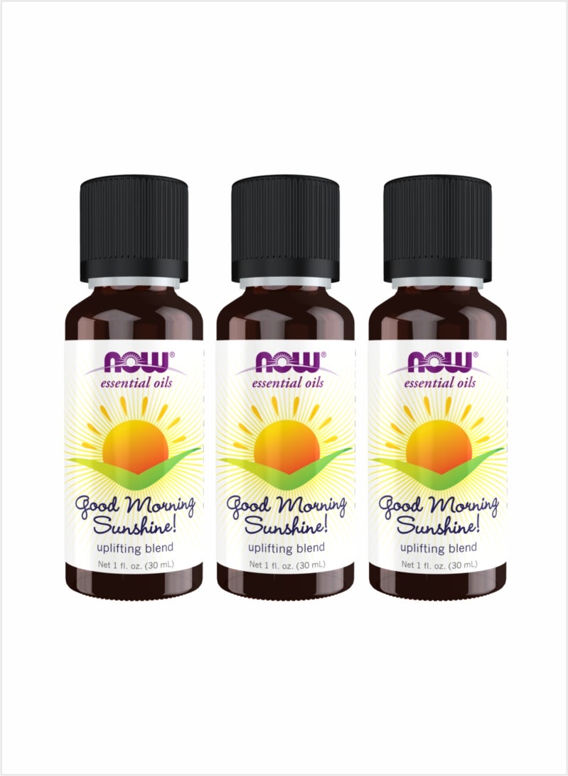 NOW Good Morning Sunshine Oil - Refreshing Morning Aromatherapy, 30ml (Pack of 3)