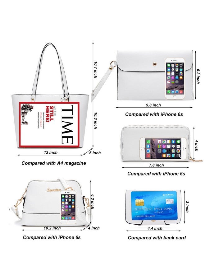 Soperwillton Handbag for Women Wallet Tote Bag Shoulder Bags Top Handle Satchel 5pcs Purse Set - Image 3