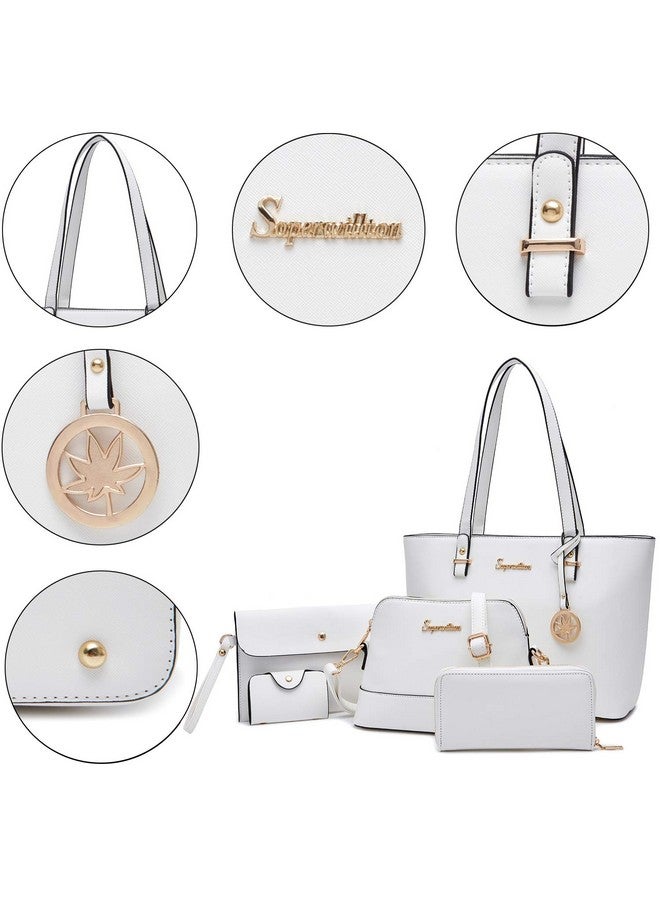 Soperwillton Handbag for Women Wallet Tote Bag Shoulder Bags Top Handle Satchel 5pcs Purse Set - Image 2