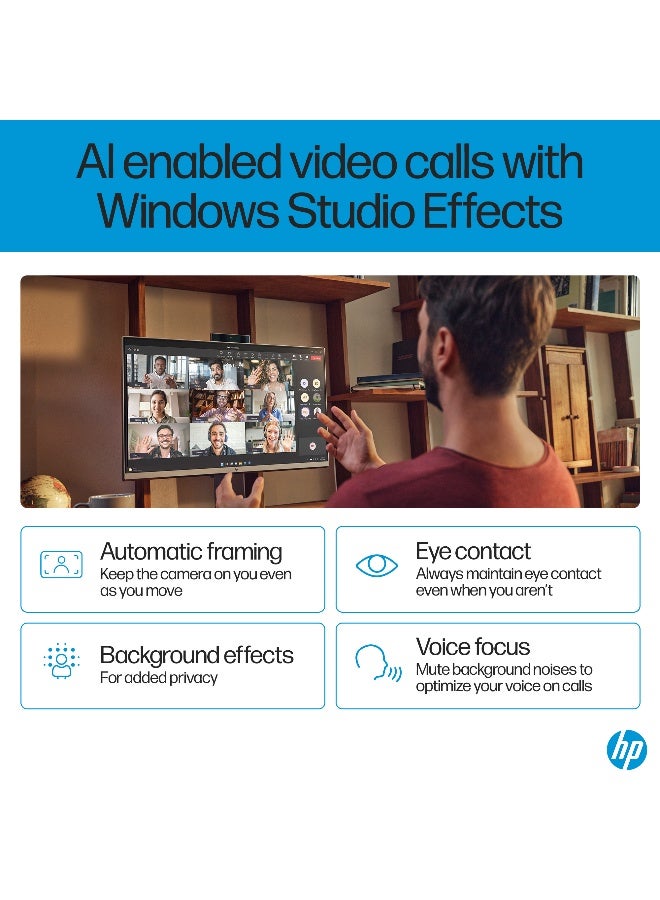 HP أومني ستوديو X AIO مع شاشة تعمل باللمس مقاس 27 بوصة، معالج إنتل كور ألترا 7 256V، 16 جيجابايت RAM، 1 تيرابايت SSD، رسومات إنتل آرك 140V، ويندوز 11 برو + أوفيس 2024 مدى الحياة - Image 2