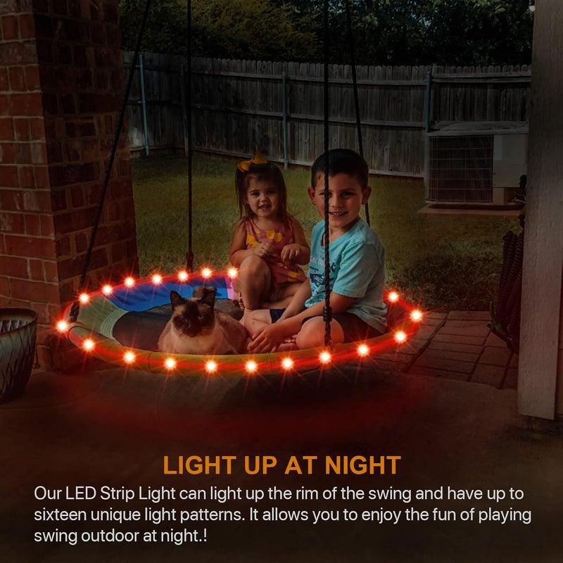 Eliteemo LED Outdoor Swing Lights, Remote Control LED Rim Light for 40-inch Saucer Tree Swing, 16 Color Change by Yourself, Waterproof, Super Bright to Play at Night Outdoors, Good Gift for Kids - Image 3