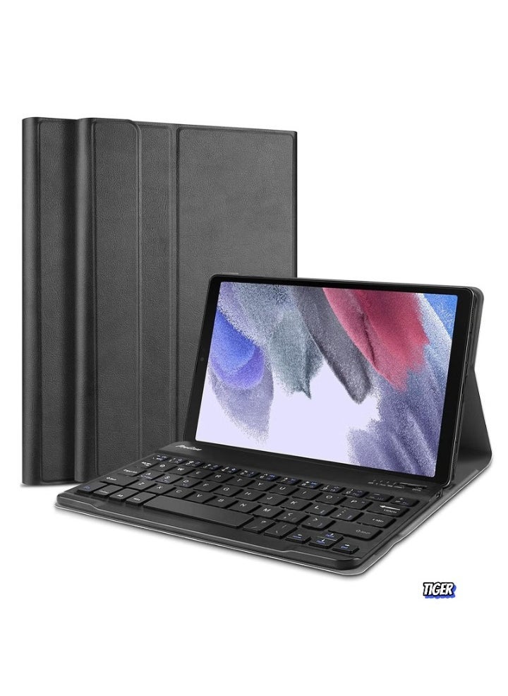 TIGER Tab A7 Lite 8.7 Inch 2021 Keyboard Case (SM-T220 T225 T227) – PU Leather Cover with Magnetically Detachable Wireless Keyboard for Galaxy Tab A7 Lite 2021 Release, Black - Image 1