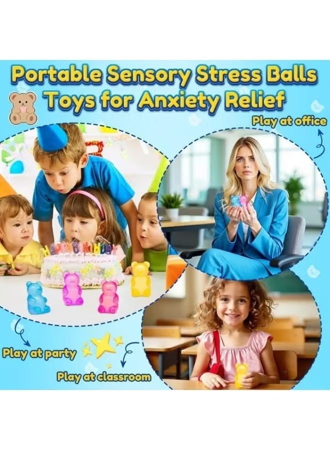 TOP ONE Squishy Gummy Bear Stress Balls, Fidget Squishy Toy with Soft High Density Gel, Ultra Soft Squeeze Balls for Kids Adults Anxiety Relief, Calming Students Classroom Prizes Calming Kids Adults, Purple - Image 5