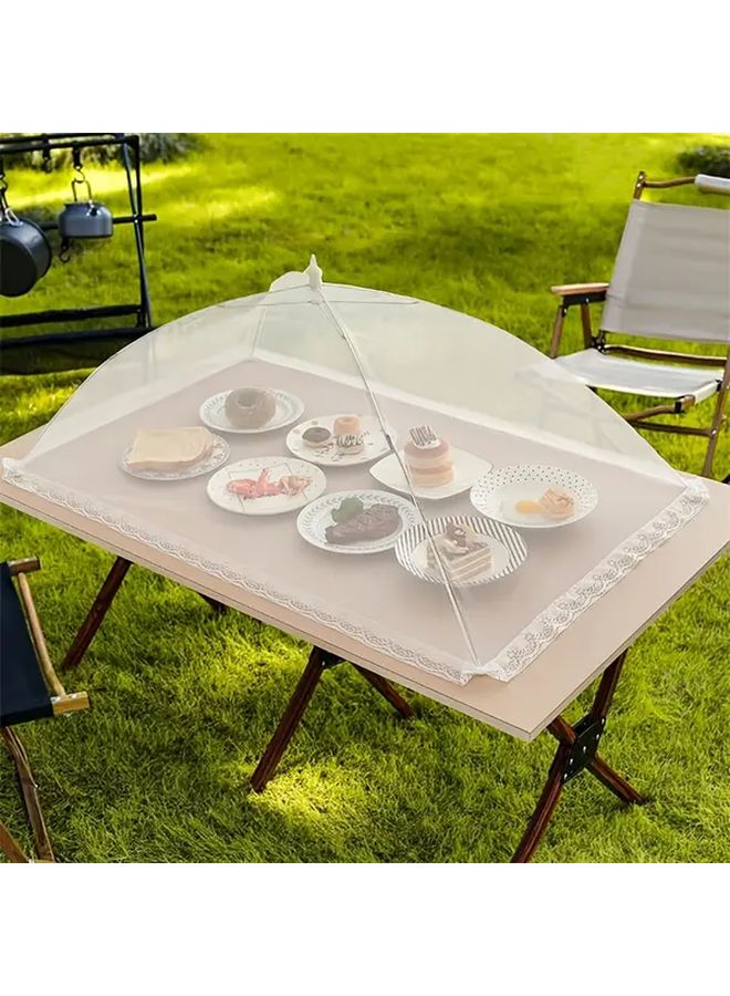 Pure White Insect Proof Food Tent Heavy Duty ABS Plastic Folding Cover for Dining BBQ - Image 2