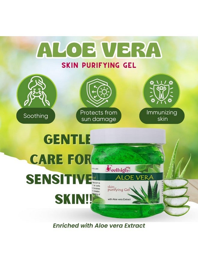 FEELHIGH جل الألوفيرا 500 جرام وكريم - 500 جرام - للعناية بالوجه والجسم - منتجات العناية بالبشرة (جل الألوة + كريم البابايا) - Image 2
