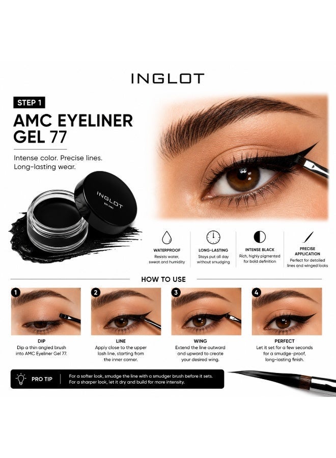 INGLOT Defined Eyes & Brows Set | AMC Eyeliner Gel 77 & Playinn Soap Brow Transparent — 2PCS - Image 2