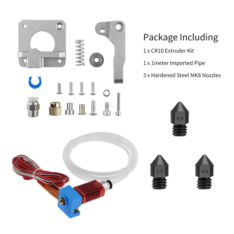 TWO TREES 3D Printer Parts & Accessories Upgraded All Metal Extruder with 24V Hotend Kit and 3PCS Hardened Steel MK8 Nozzles Compatible with Creality Ender-3/Ender-3 Pro/Ender-3x/ CR-10/Ender 3 - Image 2