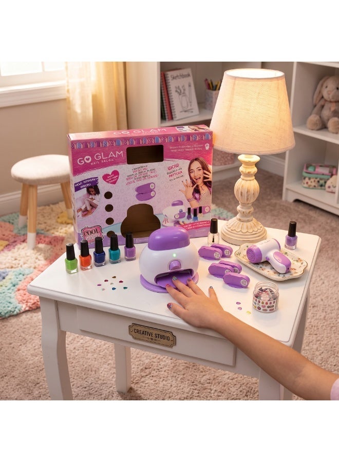 general Go Glam DIY Nail Salon Stamper Kit with 5 Polish Bottles and Pattern Pods for Girls - Image 2