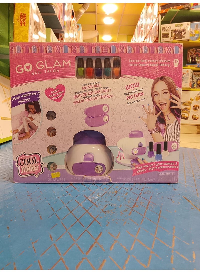 general Go Glam DIY Nail Salon Stamper Kit with 5 Polish Bottles and Pattern Pods for Girls - Image 3