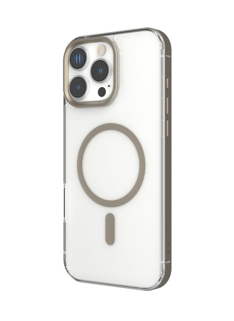 iPhone 16 Pro Max MagSafe Case Claire with Aluminum Bumper Cover / Impact Resistant Corners / Durable Back Cover - Titanium