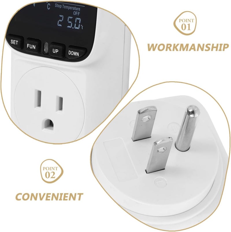 Alipis Thermostat Outlet Countdown Function Temperature Controller Compatible Energy-saving Thermostat Socket for Precise Temperature Control - Image 3