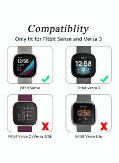 KASTWAVE Bands for Fitbit Versa 3, Metal Bands Compatible with Fitbit Sense, Stainless Steel Mesh Breathable Wristband Strap with Adjustable Magnet Lock, Replacement Wristbands for Women and Men  - Image 4