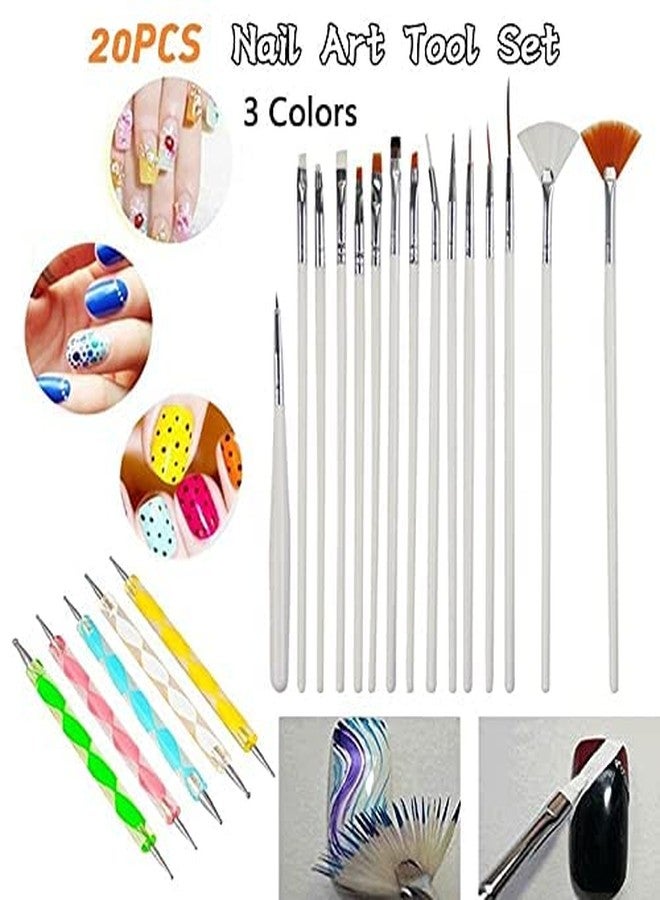 Aabhir TRADERS Nail Art Kit with, 100 Nails,15 Pcs Nail Art Brush,5 pcs Nail Dotting Tools,48 Pcs 3D Nail glitter bottles,10 Round Nail Tapes,2 Nail Glue & 2 Pc Nail Filer - (182 Pcs Combo) - Image 2