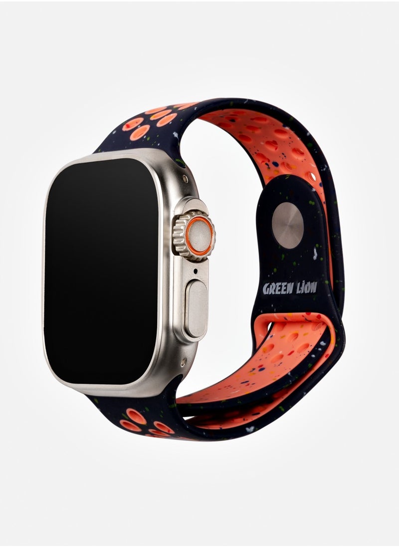 GREEN LION - Ultra Active Smart Watch 2.16 inch Display- Titanium -Blue Flame Nike Sport+ Nylon Orange - Image 1