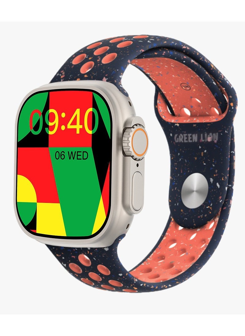 GREEN LION - Ultra Active Smart Watch 2.16 inch Display- Titanium -Blue Flame Nike Sport+ Nylon Orange - Image 1