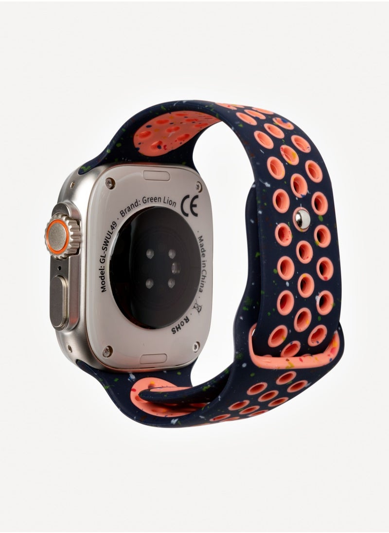 GREEN LION - Ultra Active Smart Watch 2.16 inch Display- Titanium -Blue Flame Nike Sport+ Nylon Orange - Image 1