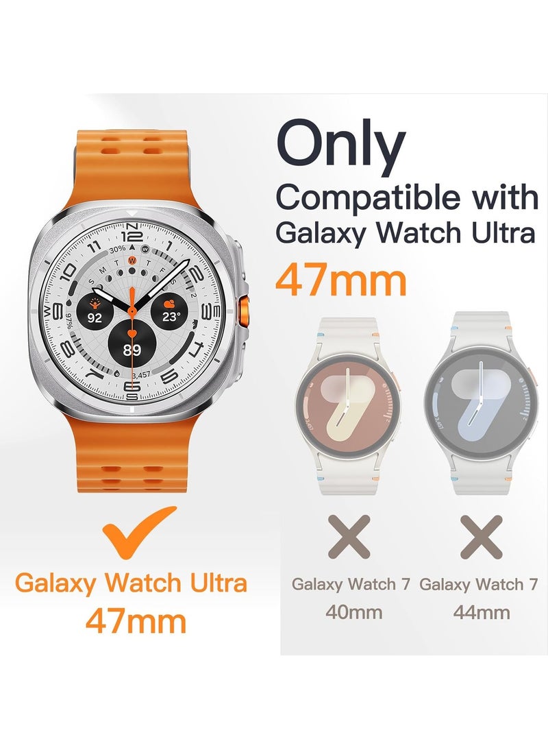 Hard PC Screen Protector Case for Samsung Galaxy Watch 7 Ultra 47MM,Anti-Slip Ultra-thin Scratch Resistant Cover with Tempered Glass for Galaxy Watch 7 Ultra 47MM,Clear - Image 3