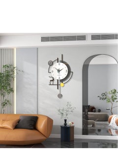 Y&D Large Wall Clocks for Living Room Decor Modern Pendulum Wall Clock Silent Quartz Battery Operated Non-Ticking for Bedroom Kitchen Office 24inch Black Metal Deer Clock Wall Decor for Home Indoor  - Image 2
